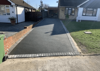 Before and after of a resin bound driveway in Longfield, Kent